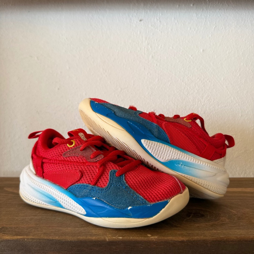 Puma RS-Dreamer Super‎ Mario 64 Kids Sneakers 11.5C Red Blue 194718-01